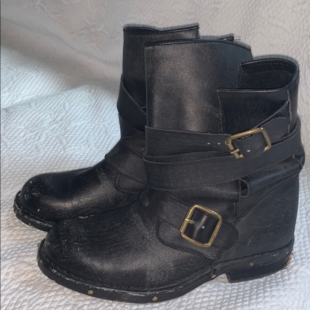 Jeffrey Campbell Sz 7.5 black leather Moto boot